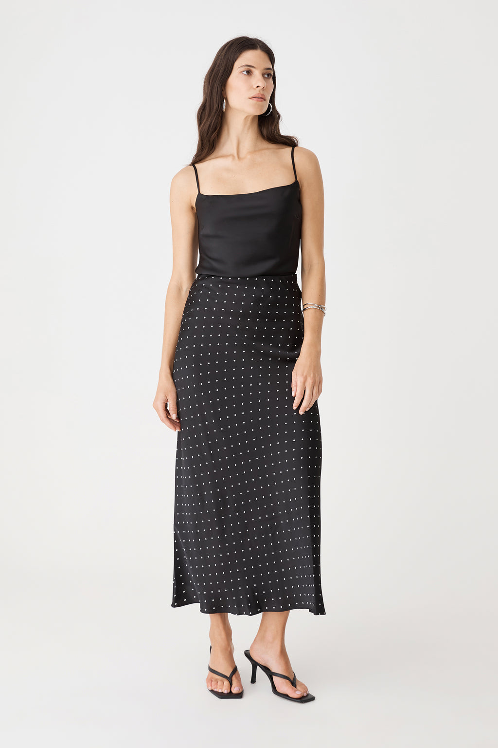 Courtney Bias Satin Skirt