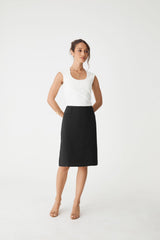 Veronica Straight Crepe Skirt