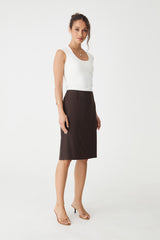 Veronica Straight Crepe Skirt
