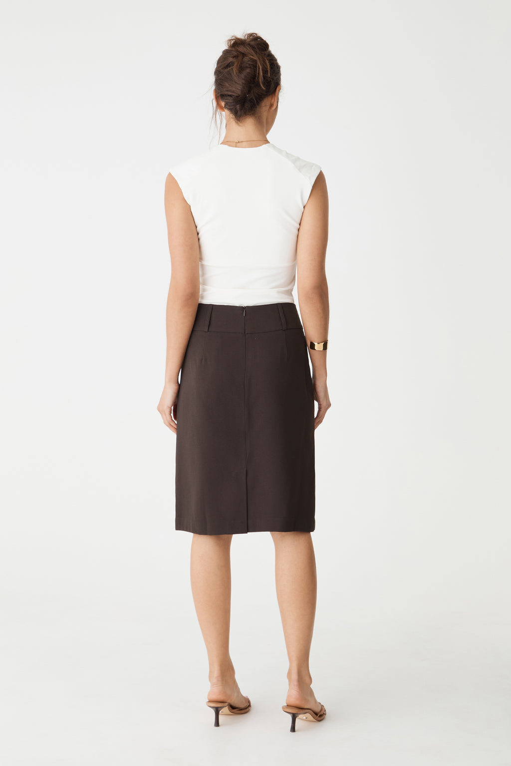 Veronica Straight Crepe Skirt