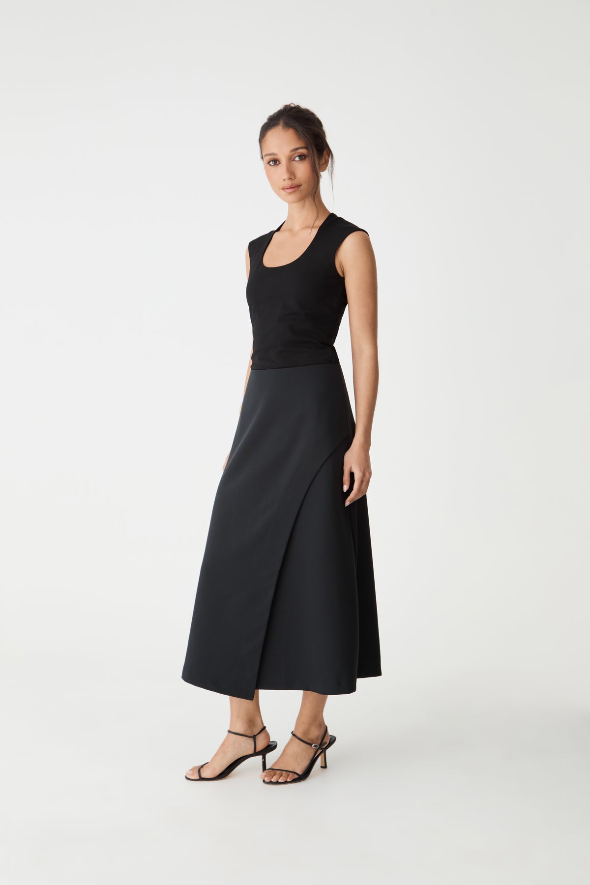 Jennifer ALine Faux Wrap Skirt