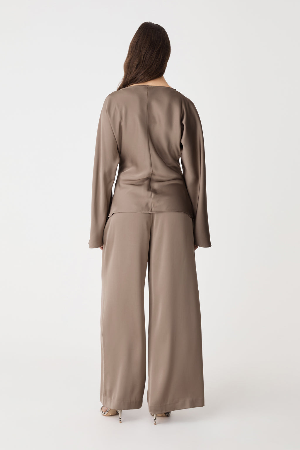 Asma Satin Wide Leg Pants