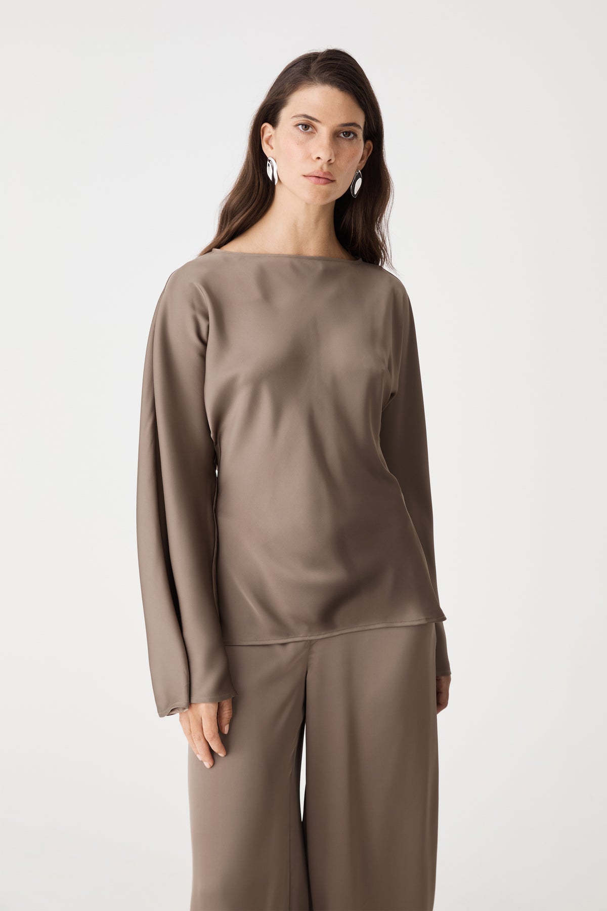 Asma Satin Wide Leg Pants