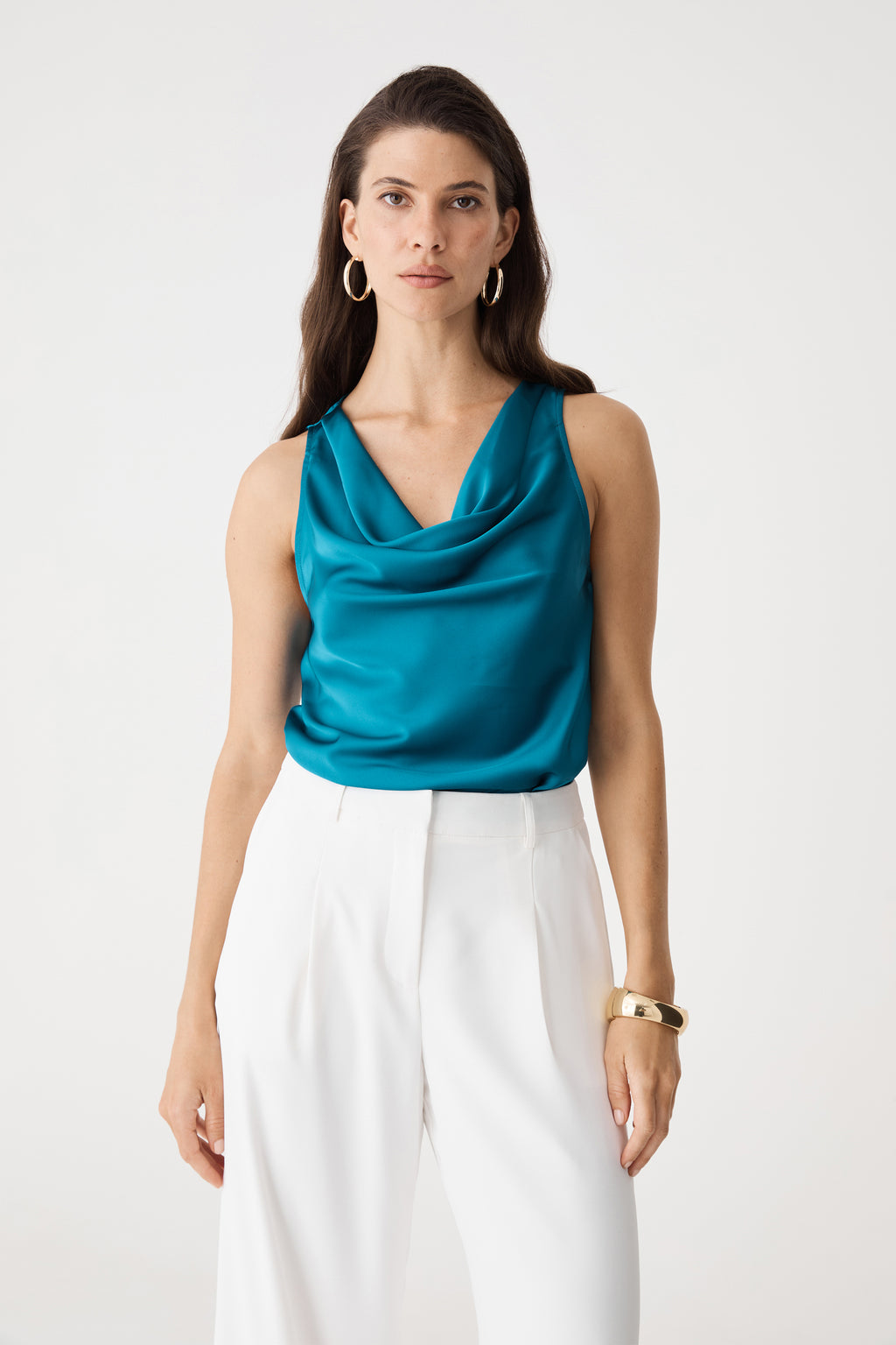 Aurelia Satin Cowl Neck Top