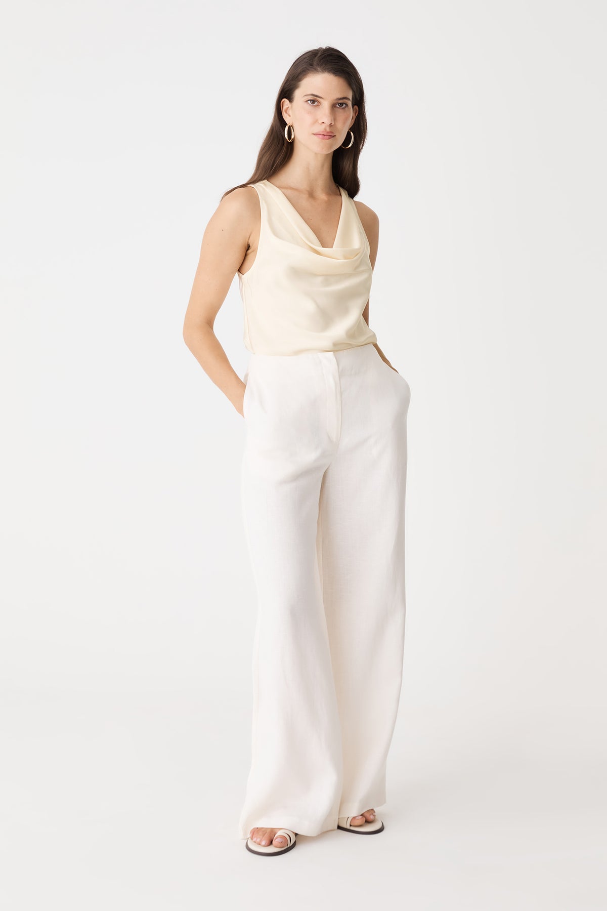Aurelia Satin Cowl Neck Top
