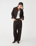 Nya Corduroy Jacket in chocolate — full-length view