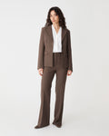 Lydia Fitted Waist Blazer in chocolate — full-length view