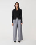 Blake Ribbed Zip Cardigan in black — full-length view