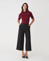 Ellen Wool Short Sleeve Knit in berry — full-length view
