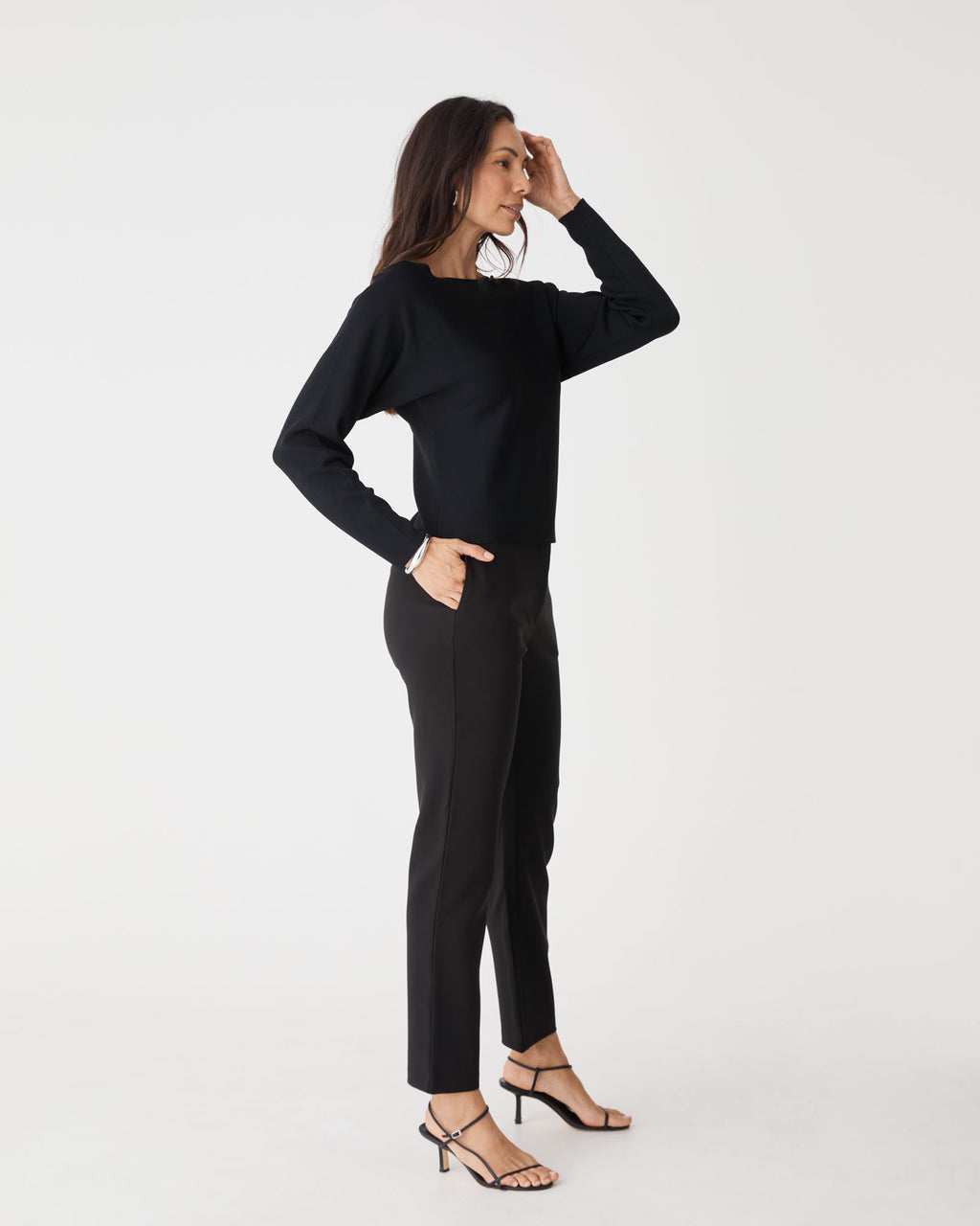 Jamie Dolman Sleeve Knit in black — side view