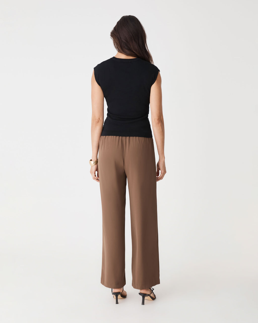 Laura Tencel Scoop Neck Knit in black — view 4