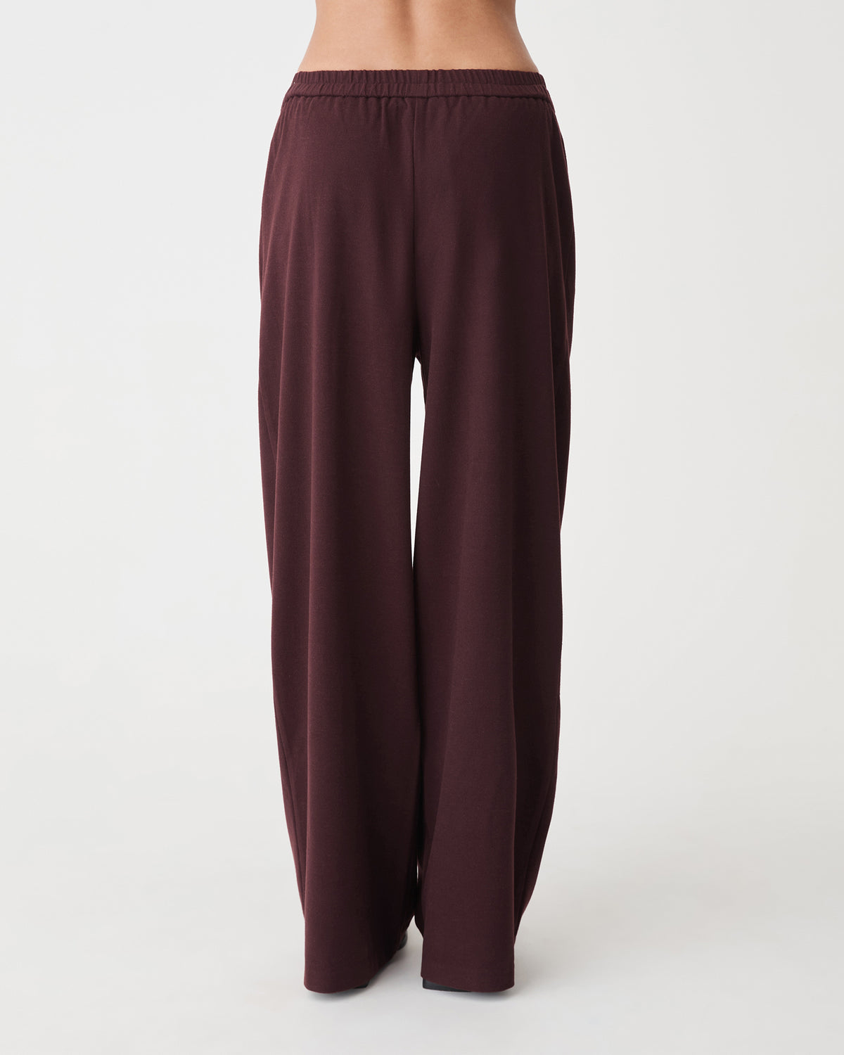 Irene Elastic Waist Pants in mahogany — back view