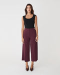 Nikki Culotte Trousers in bordeaux — full-length view