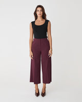 Nikki Culotte Trousers in bordeaux — full-length view
