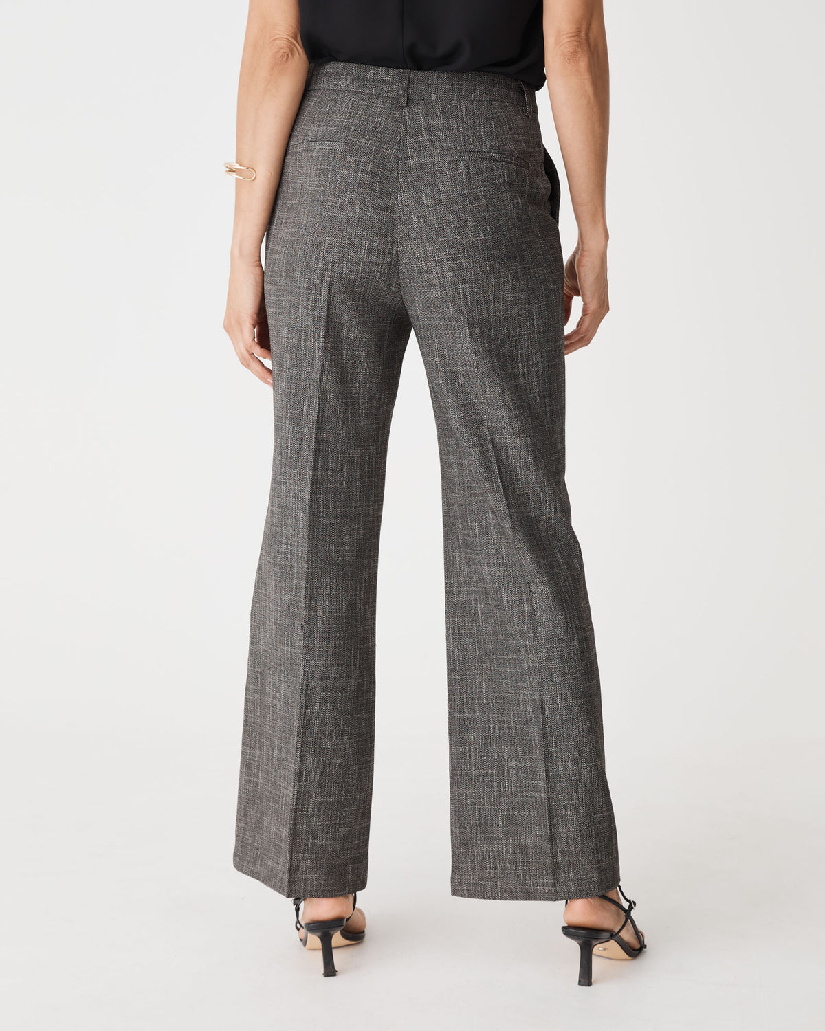 Harper Straight Leg Pants in black melange — back view