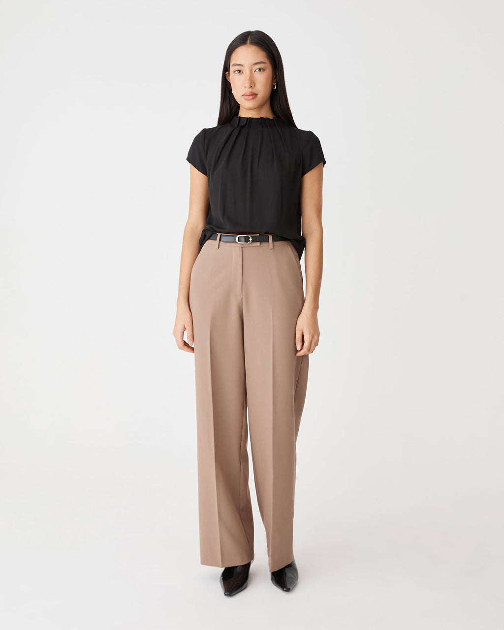 Jordan Straight Leg Pants in caramel — full-length view 2