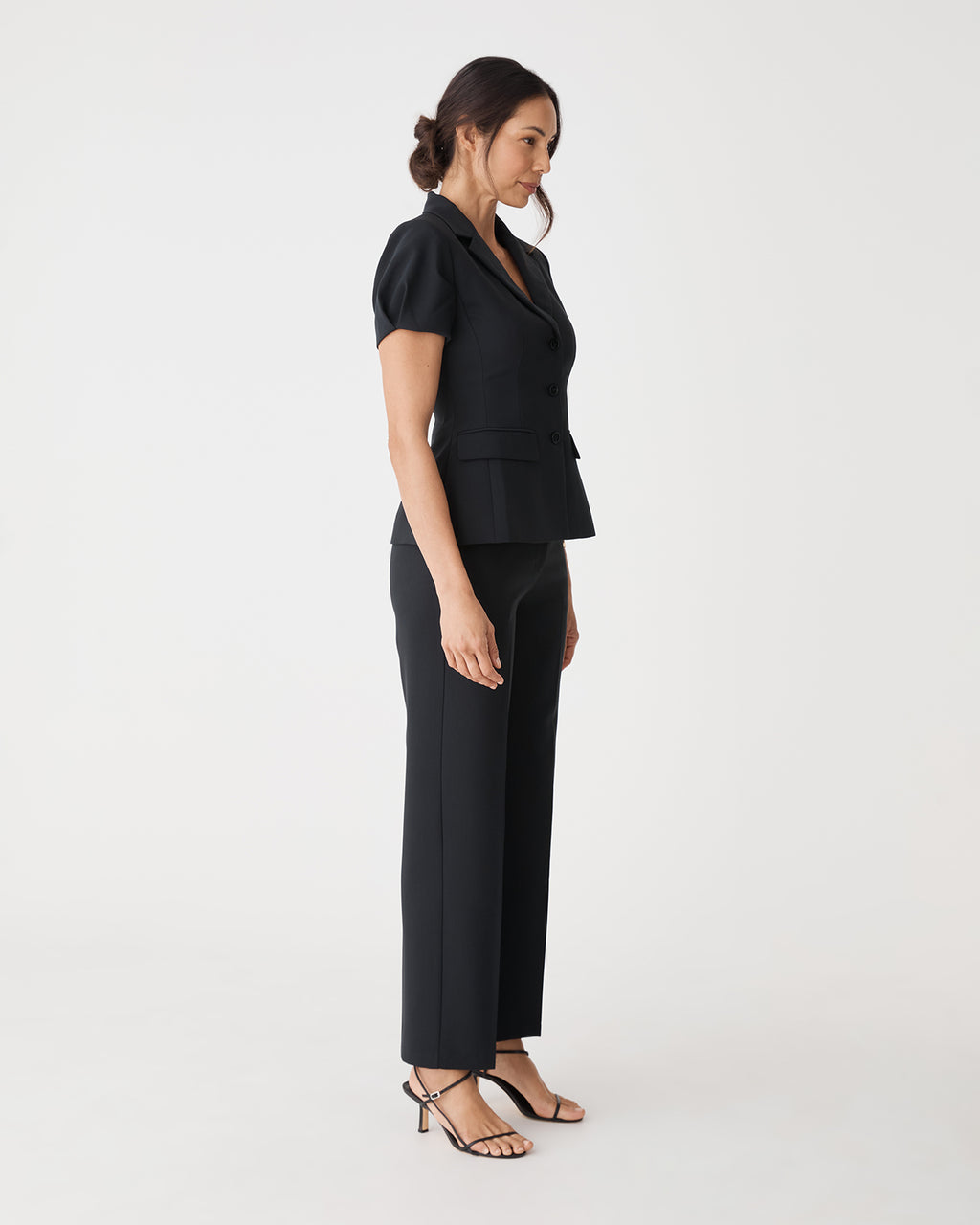 Jennifer Straight Leg Pants in black — side view