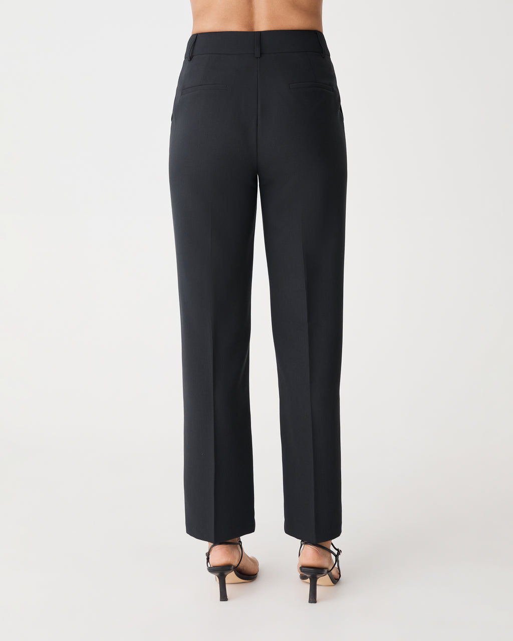Jennifer Straight Leg Pants in black — back view
