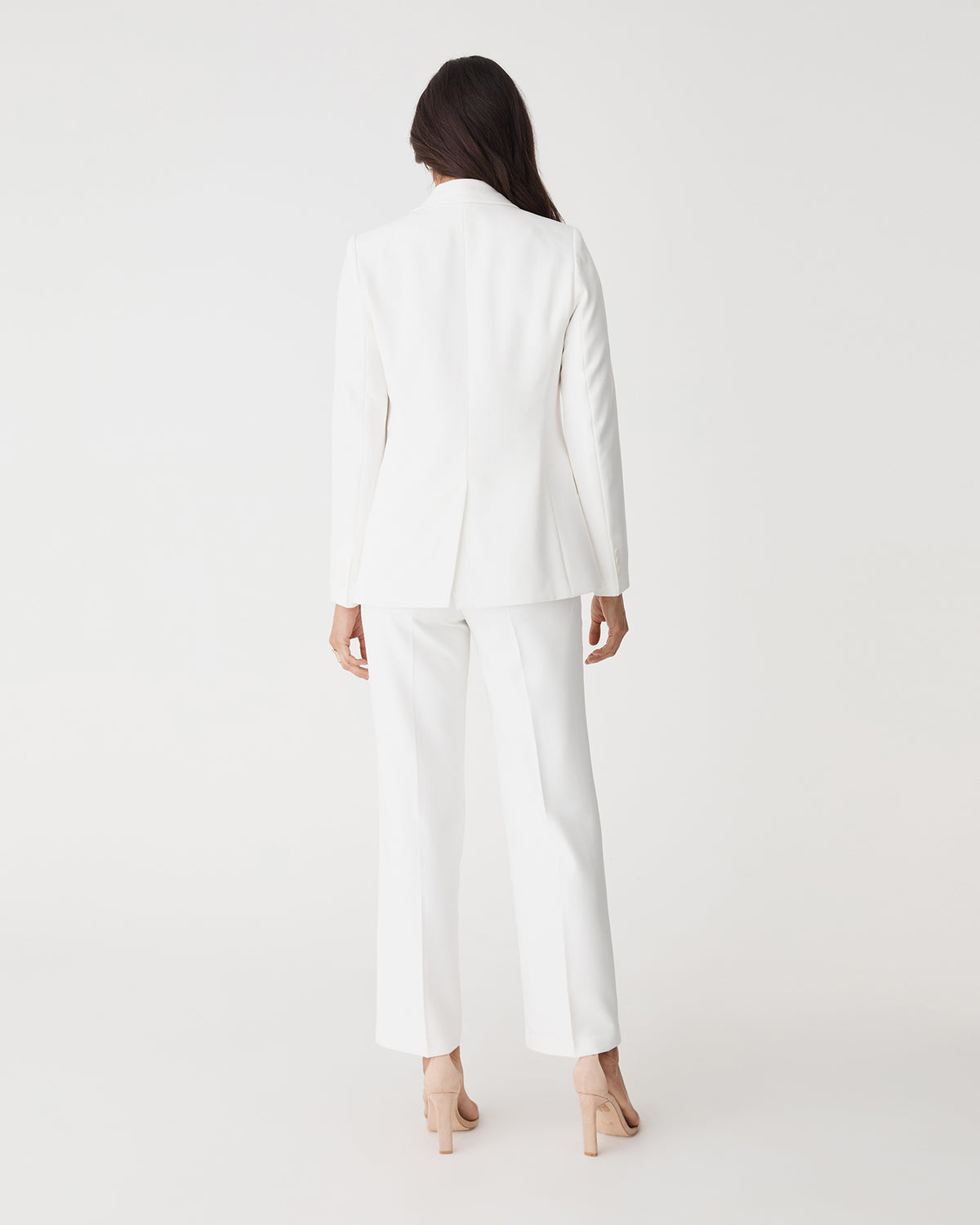 Jennifer Straight Leg Pants in ivory — back view