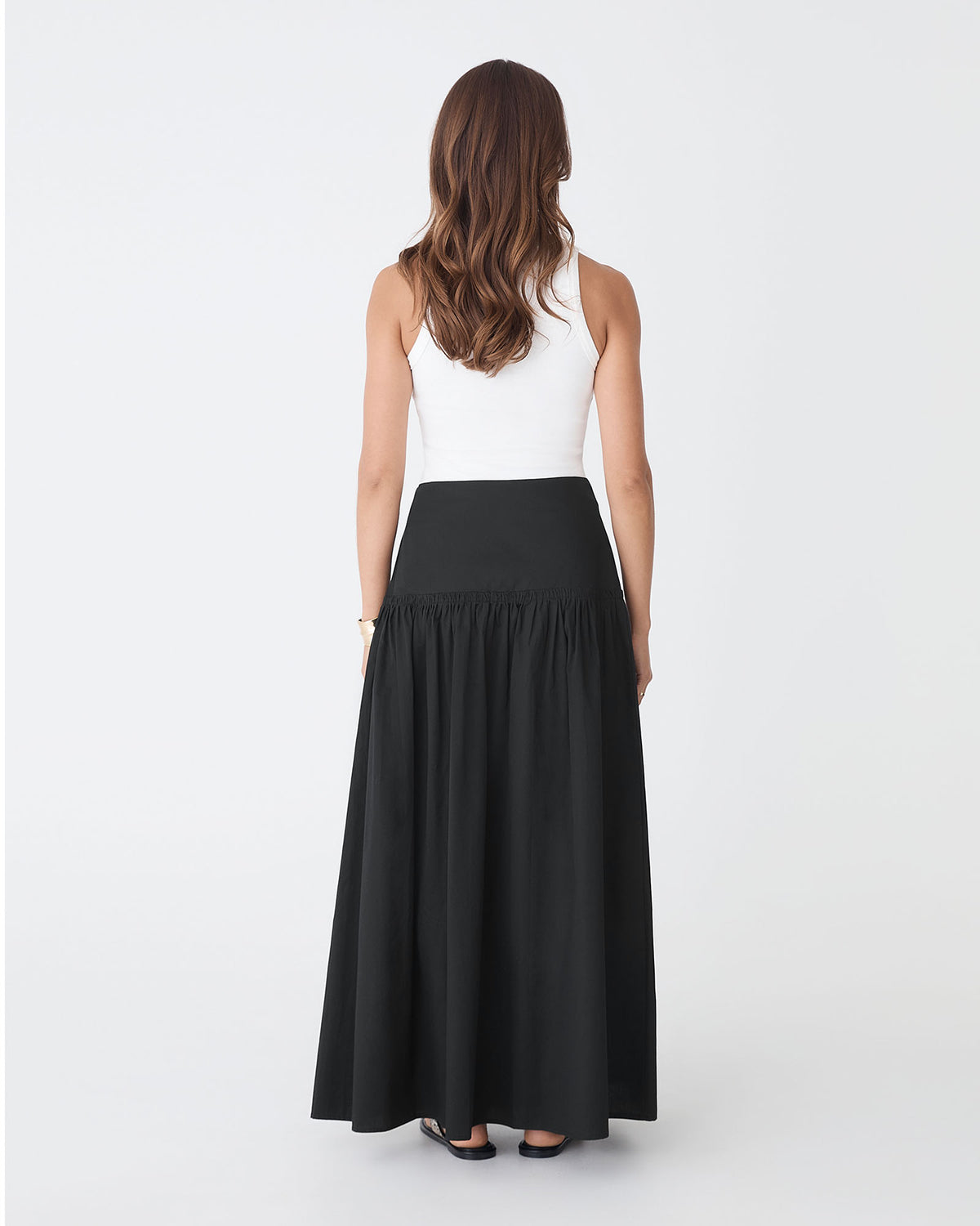 Kayla Cotton Skirt in black — back view