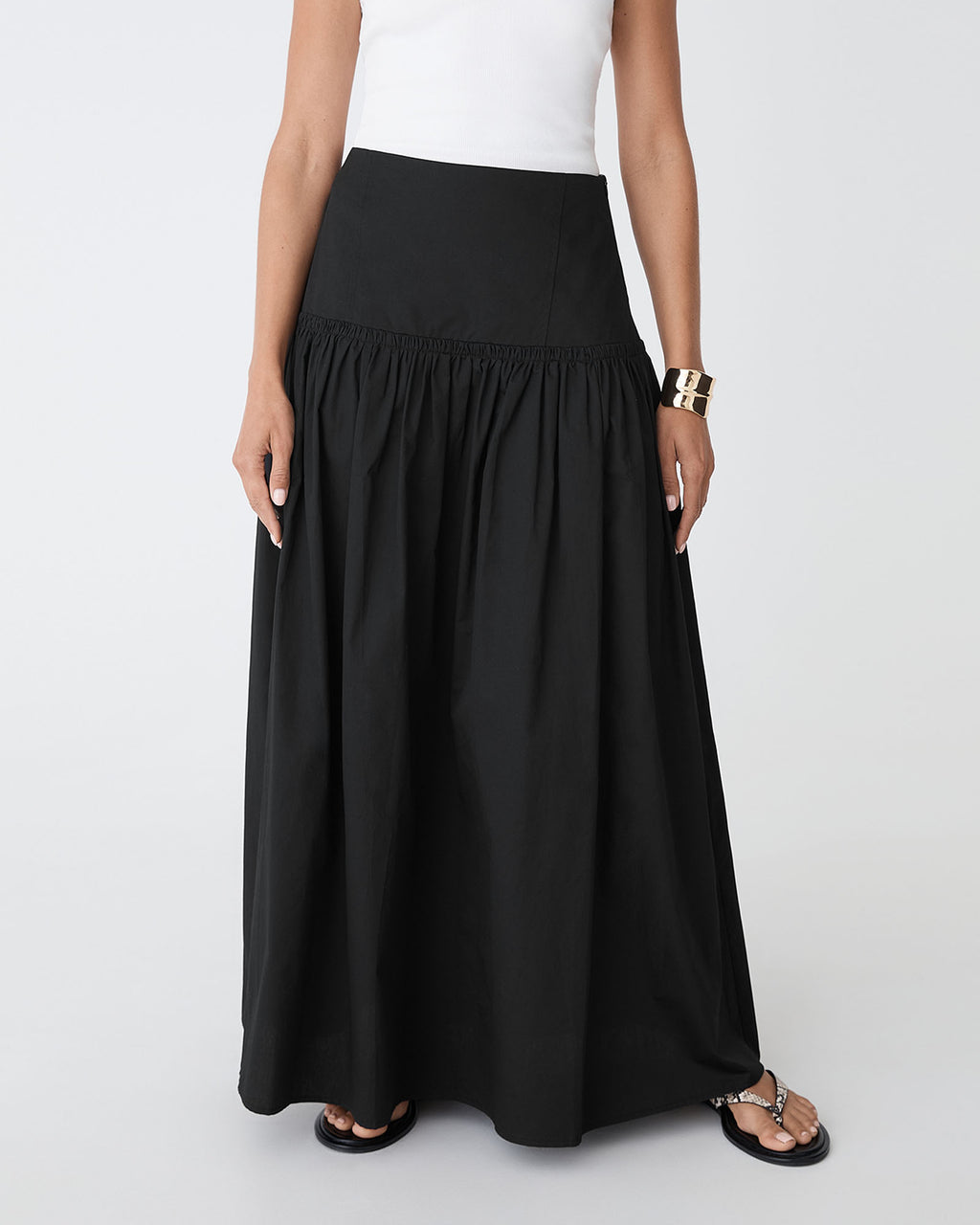 Kayla Cotton Skirt in black — close-up view