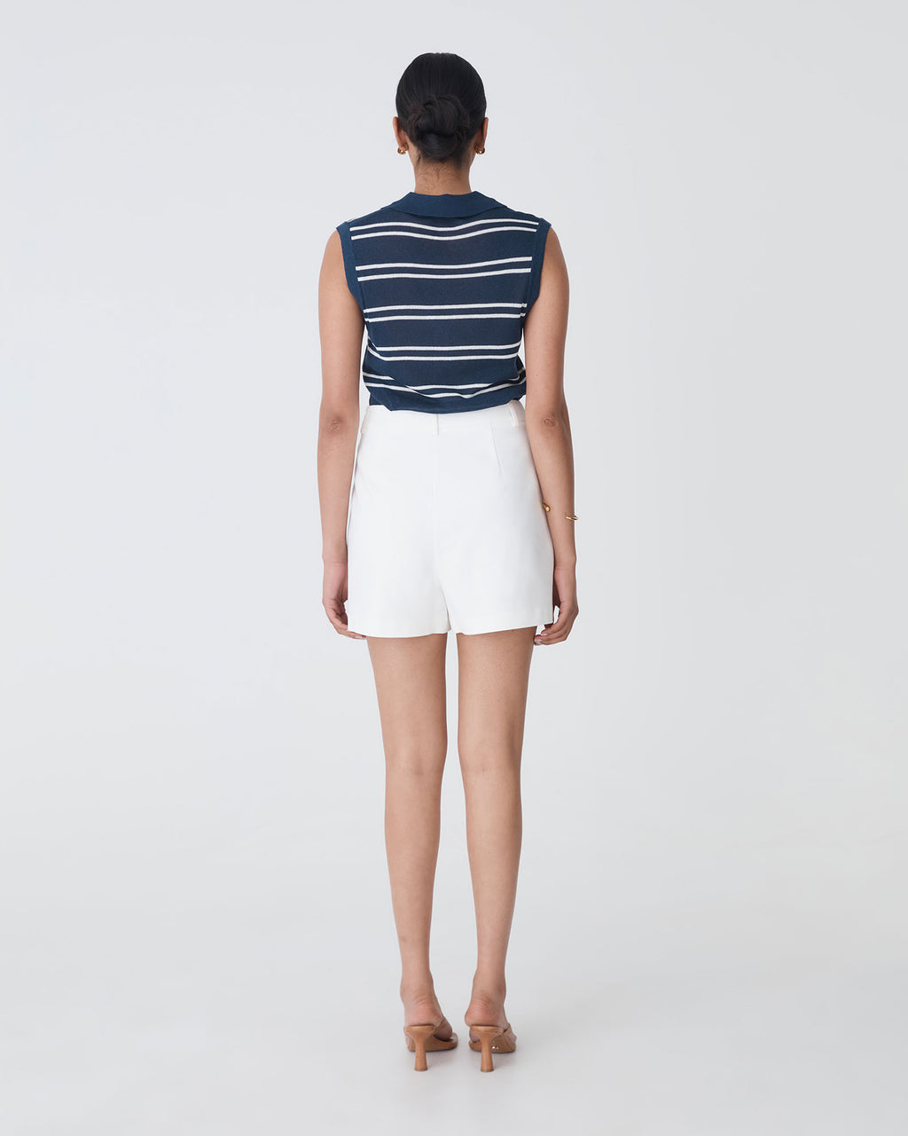 Safira Mini Skort in ivory — back view