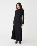 Nevaeh A-Line Knit Skirt in black — full-length view
