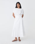 Goulbury Tie Waist Top in ivory — full-length view