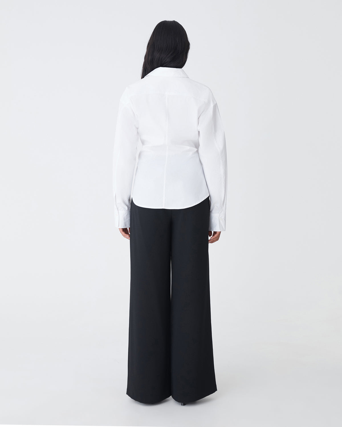 Katrina Wrap Shirt in white — back view