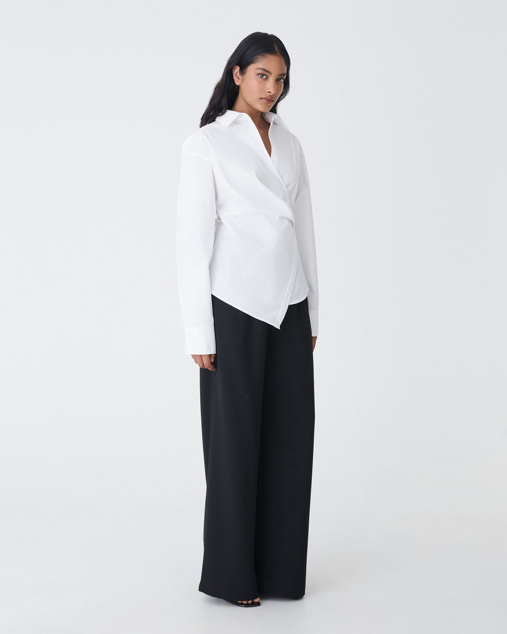 Katrina Wrap Shirt in white — side view