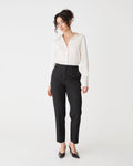 Courtney Satin Spot Shirt in ivory black dot — full-length view