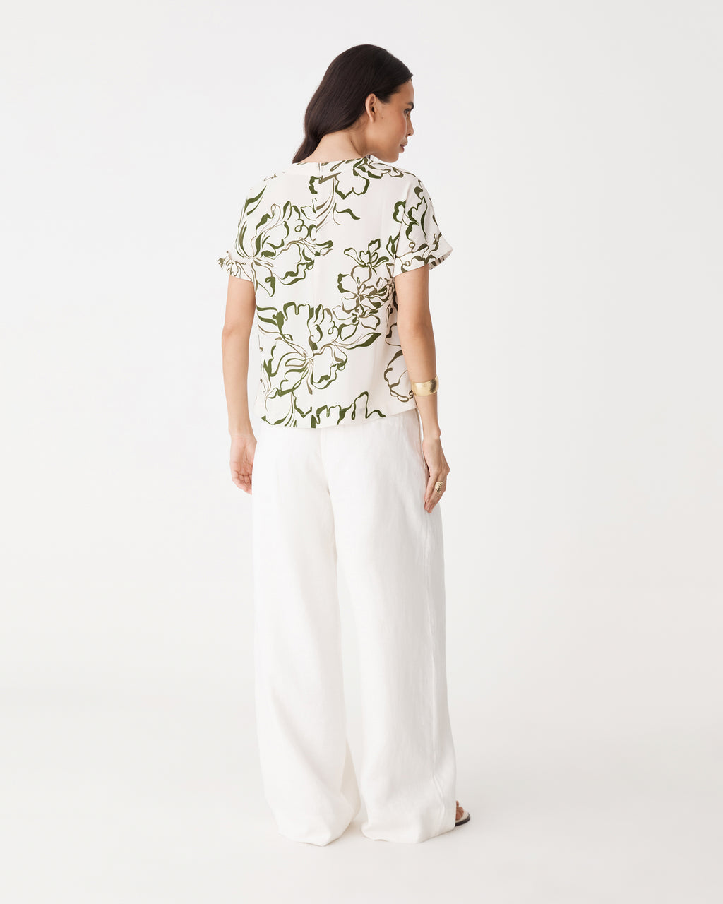 Natalie Floral Crepe Tee