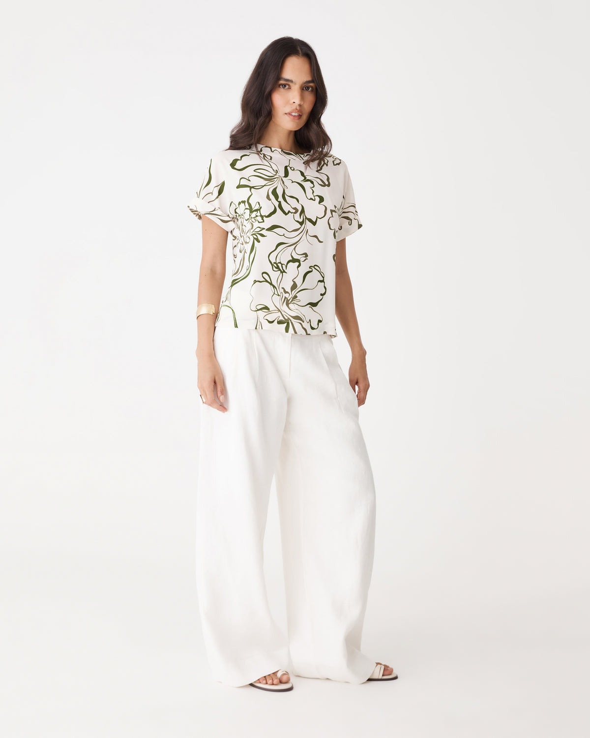 Natalie Floral Crepe Tee