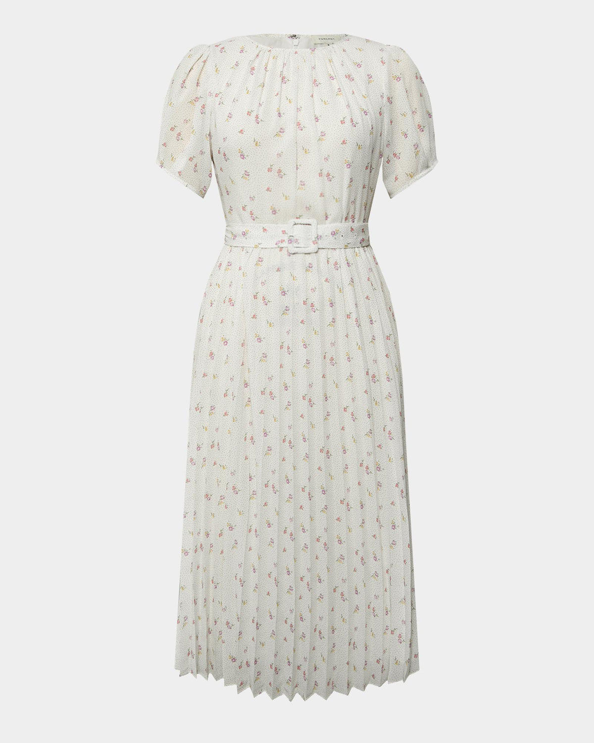 Etta Floral Pleated Dress in floral print — product-only view