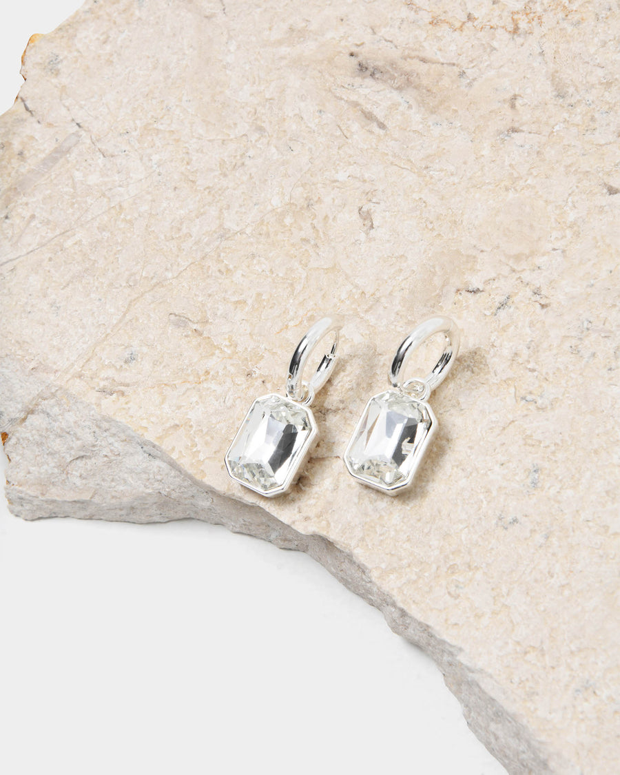 Jewel Sterling Silver Earrings in silver — alternate view