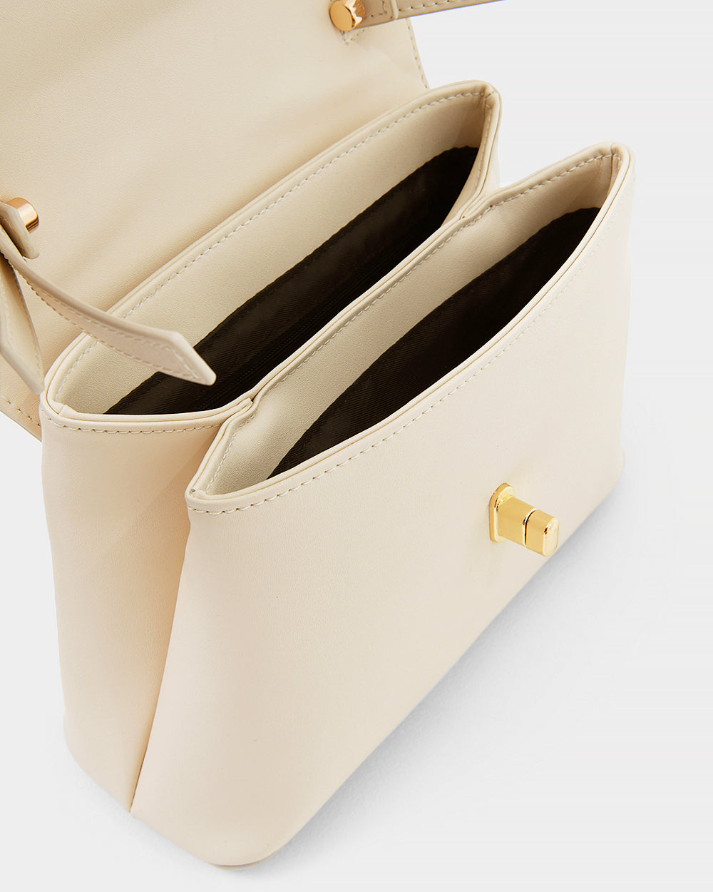 Giselle Leather 2 Way Bag in cream — view 4
