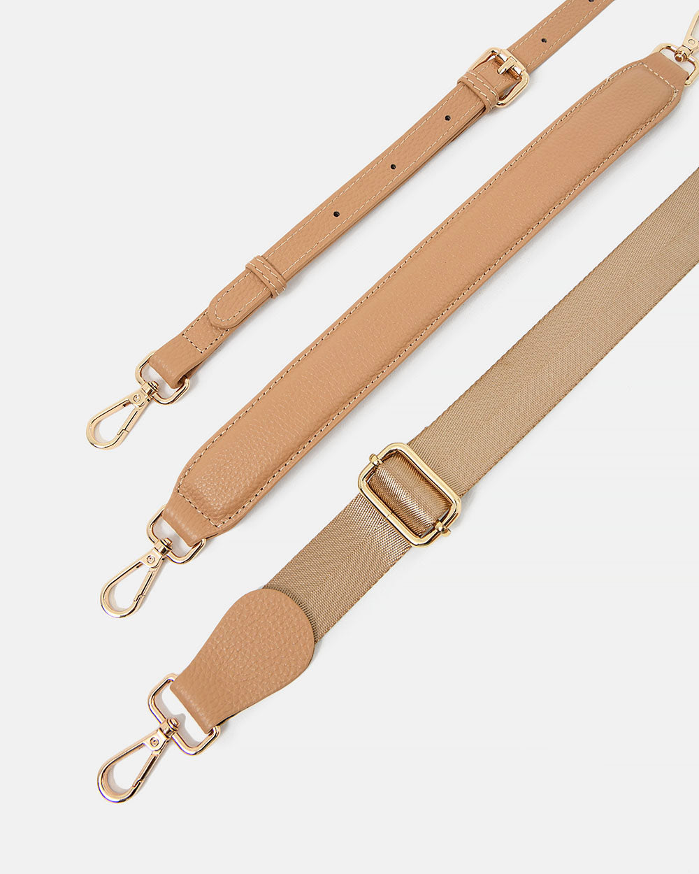 Ellia 2 Leather 3 Strap Bag in nude — view 4