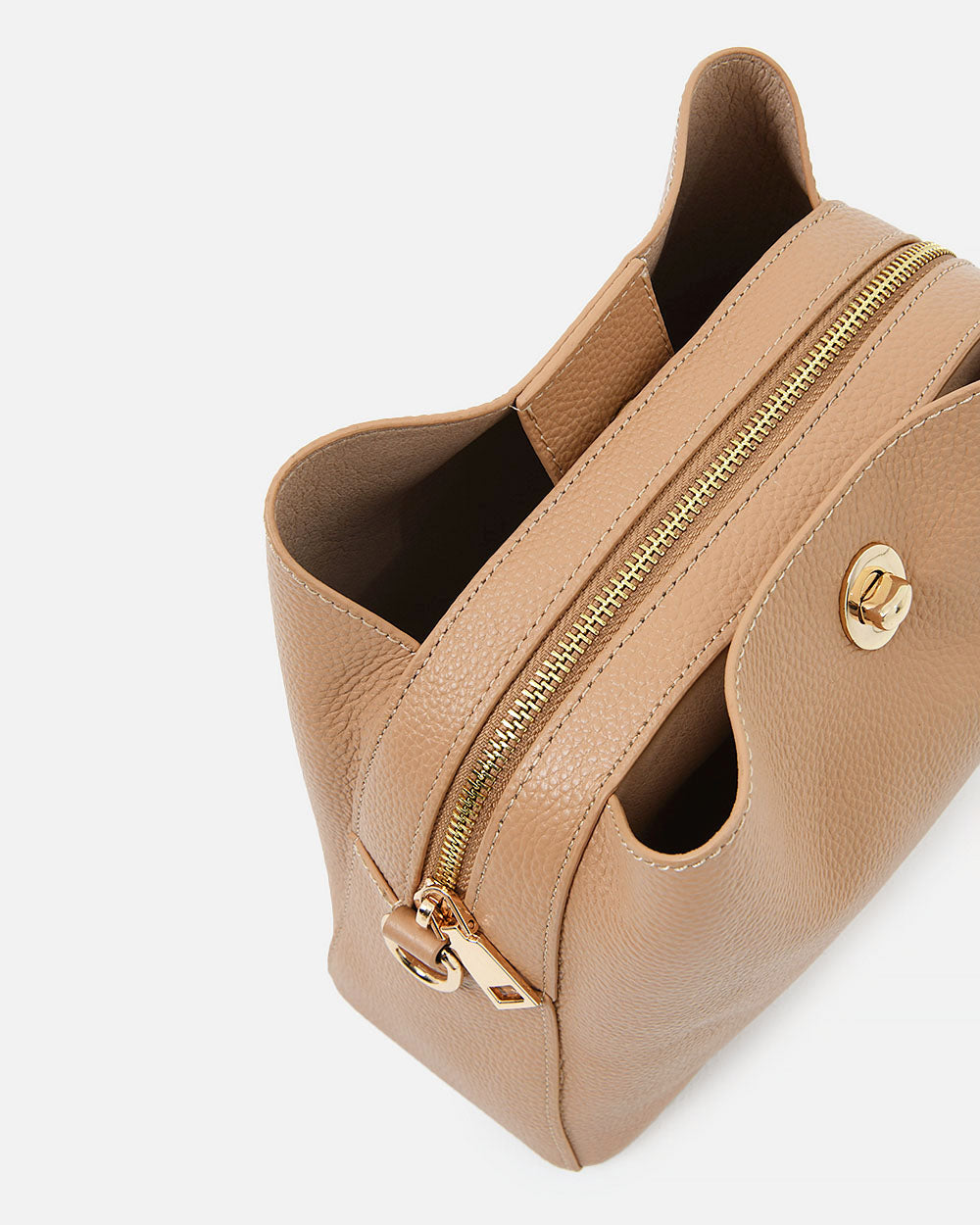 Ellia 2 Leather 3 Strap Bag in nude — view 6