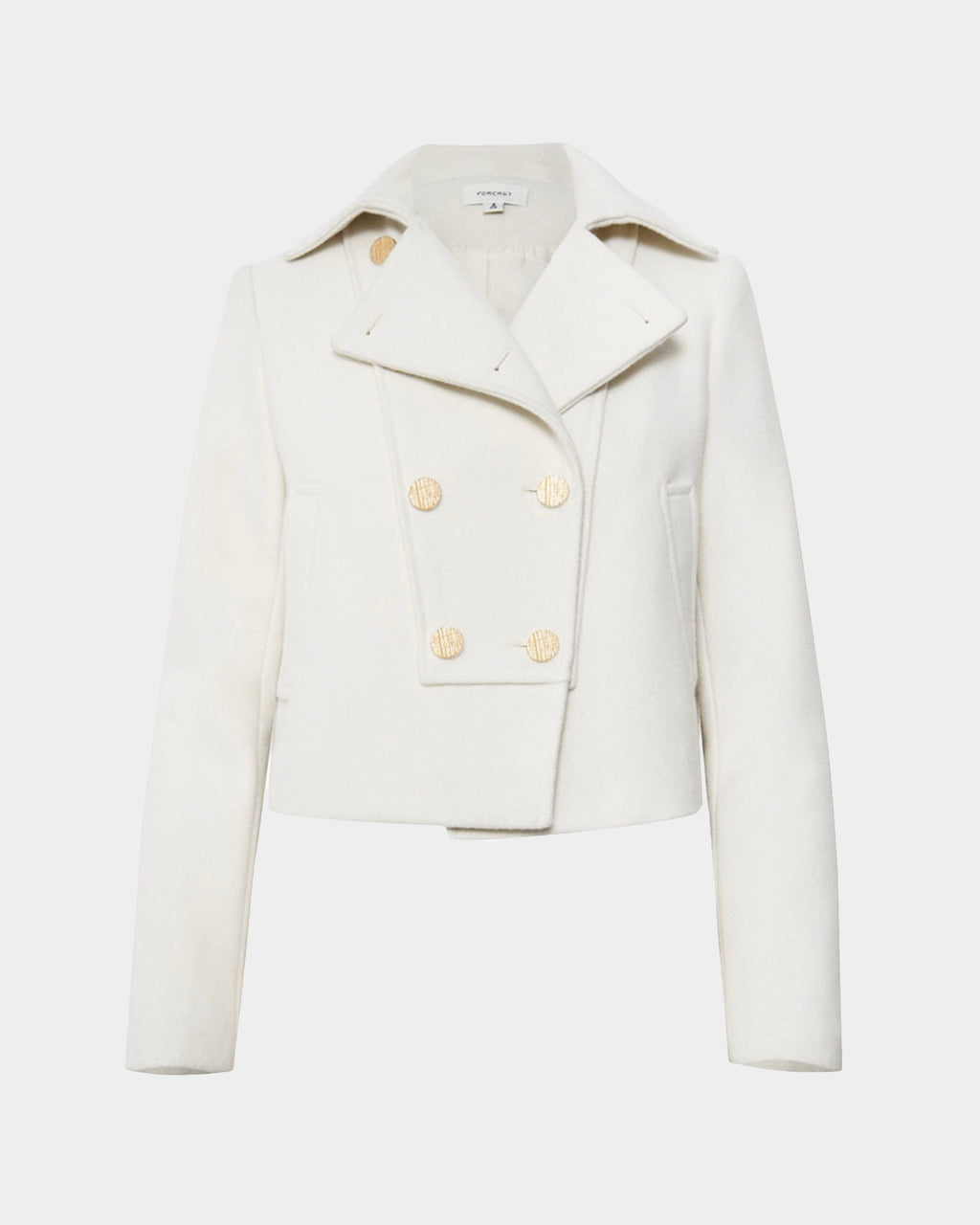 Scout Cropped Wool Jacket in ivory — product-only view
