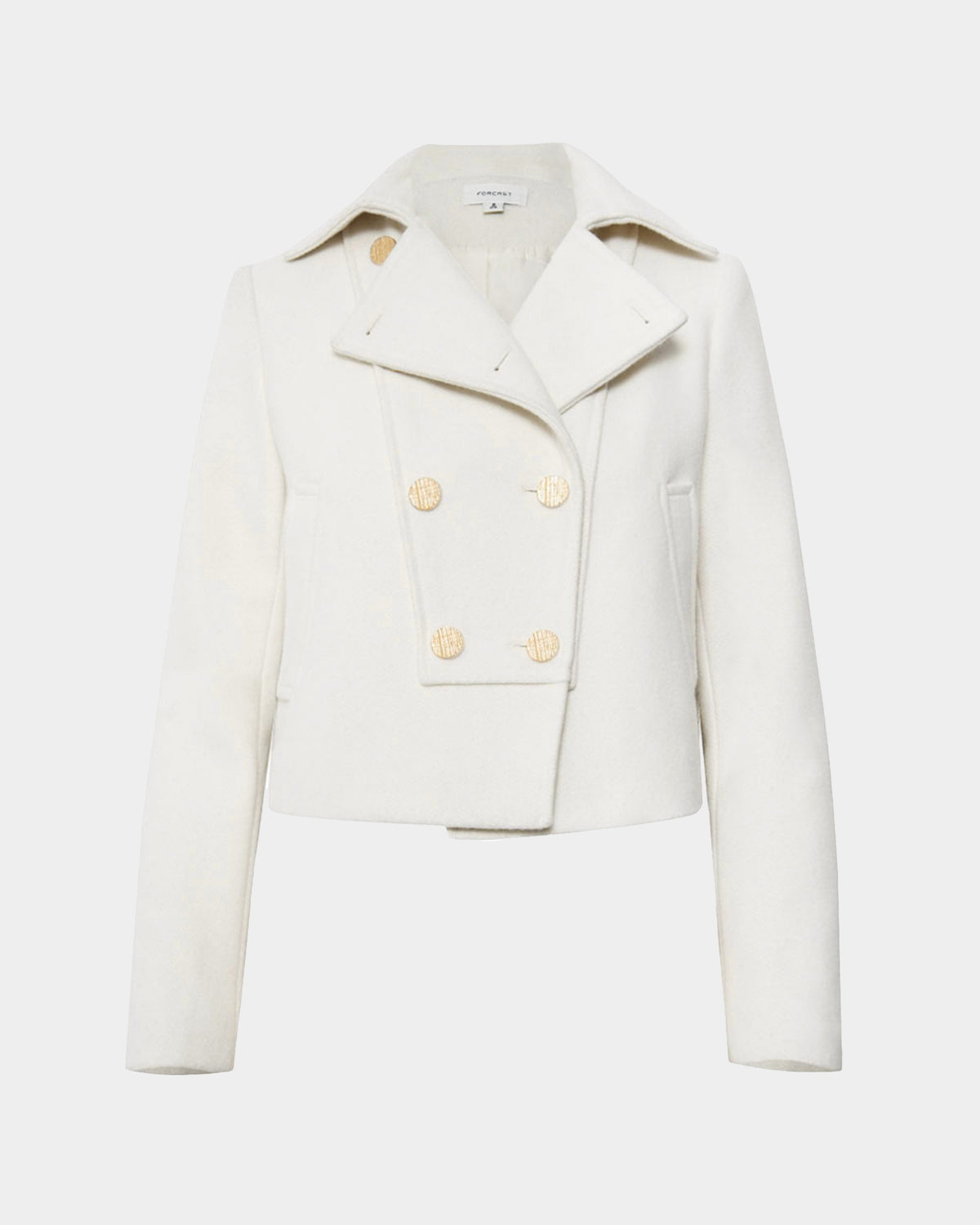Scout Cropped Wool Jacket in ivory — product-only view