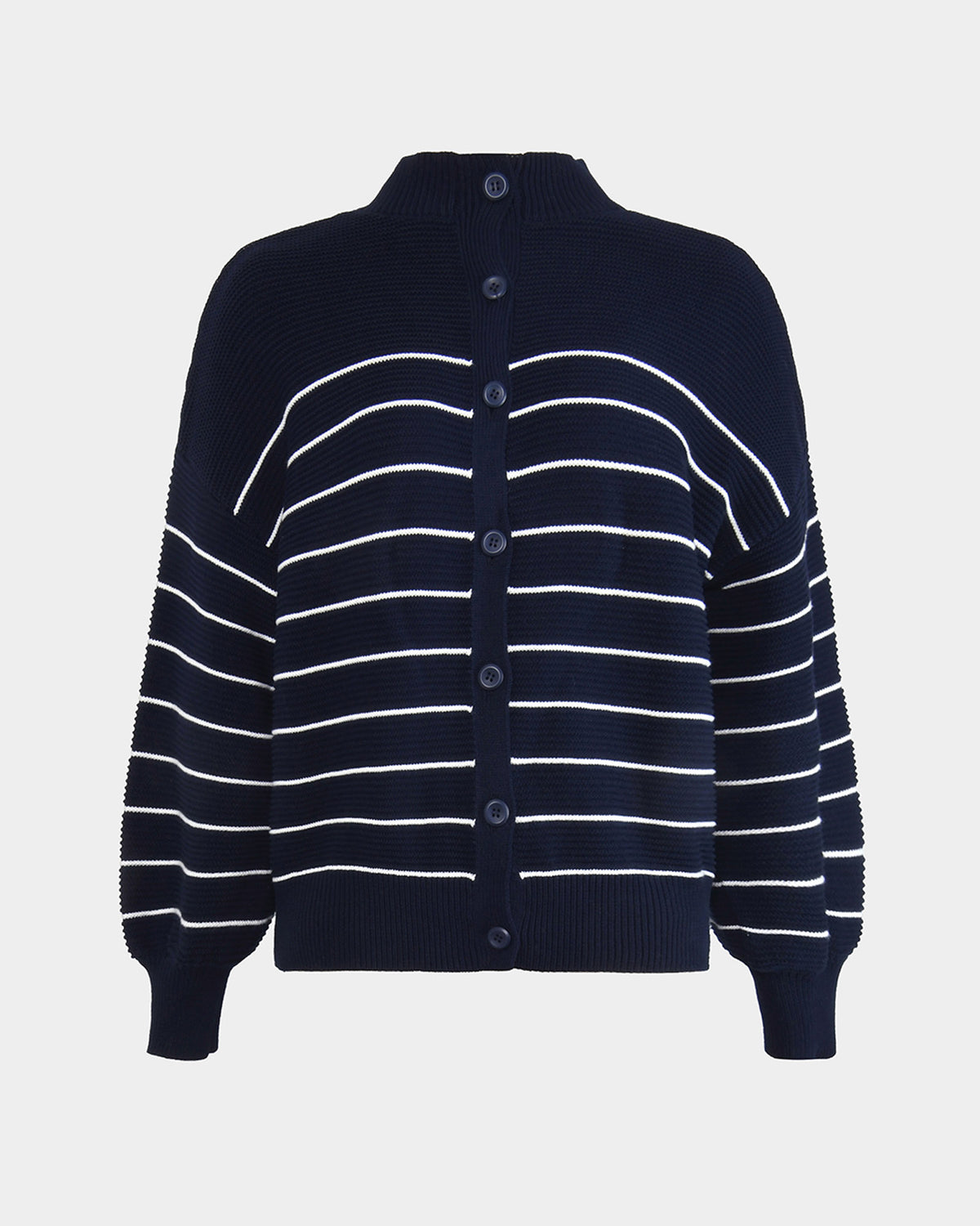 Gia Reversible Cotton Knit in navy — product-only view