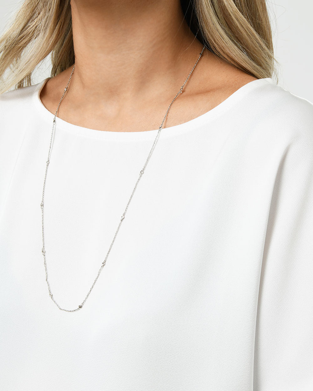 Tori Silver Long Necklace