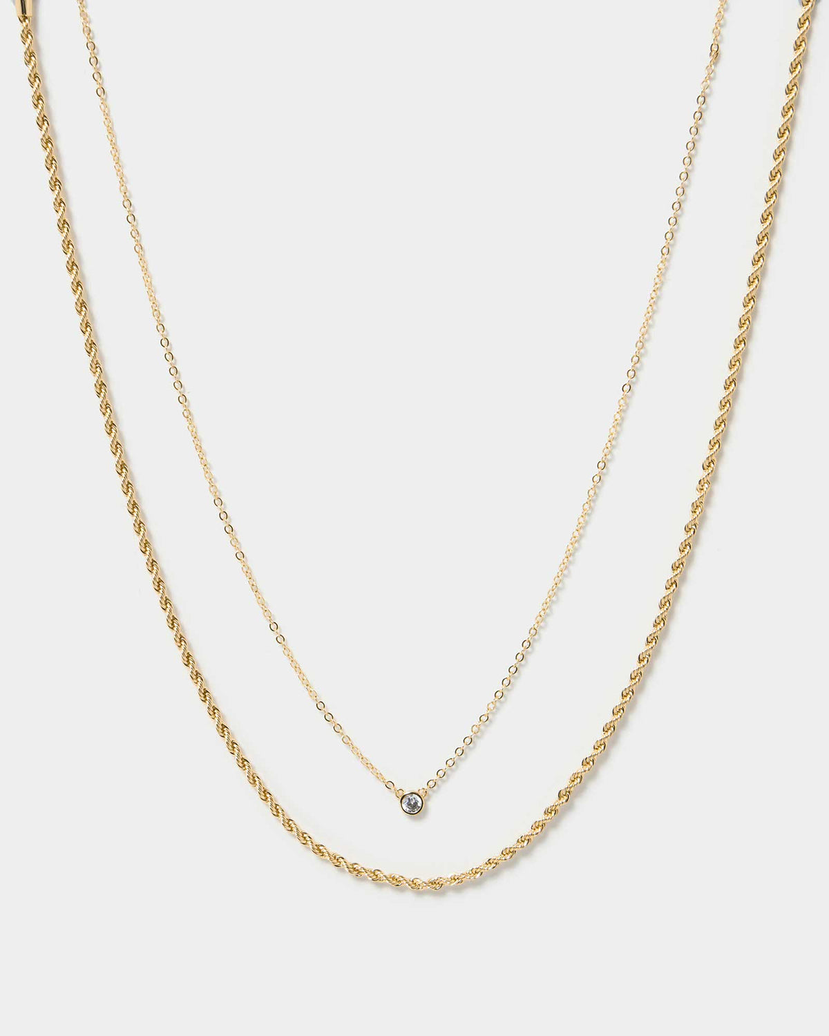 Kingsly Gold 2pc Necklace Set