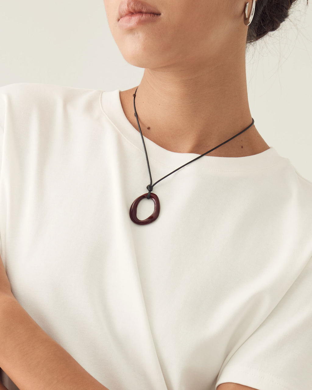 Carmen Pendant Necklace in mahogany — view 3