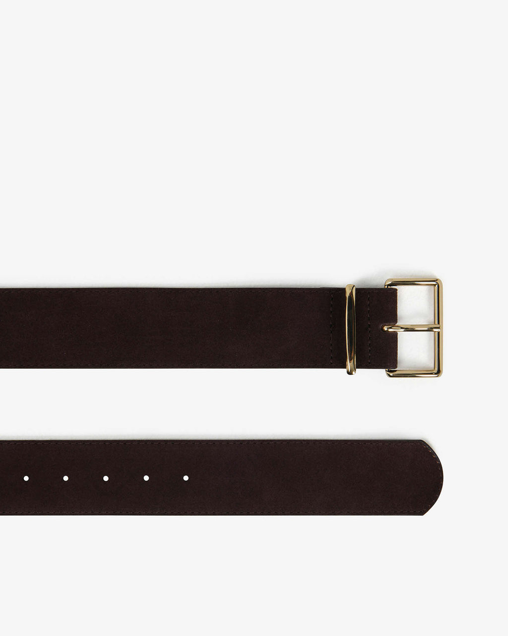Amalie Suede Belt in brown — fabric detail