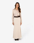 Amalie Suede Belt in brown — full-length view