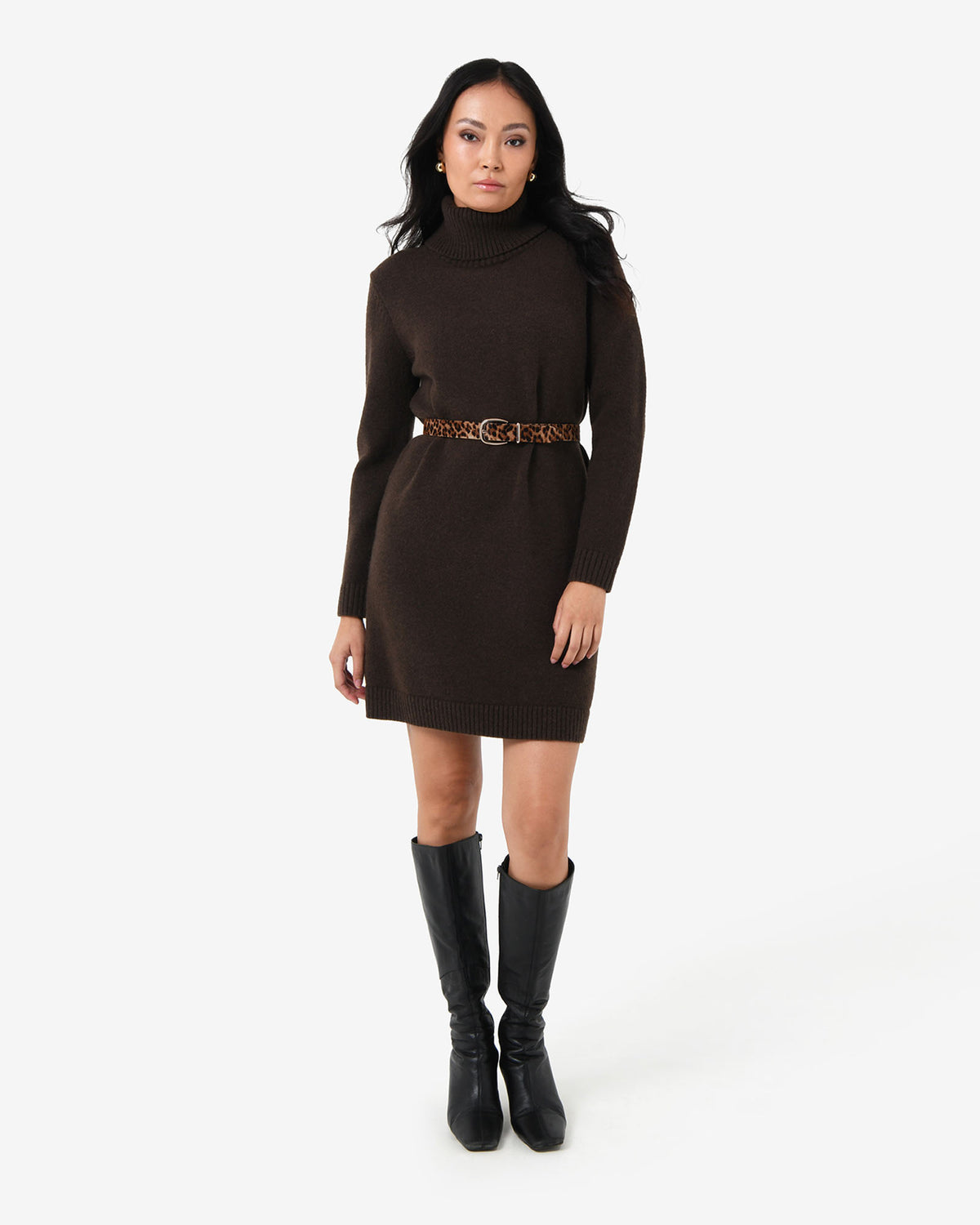 Bianka Leather Belt in leopard — view 1