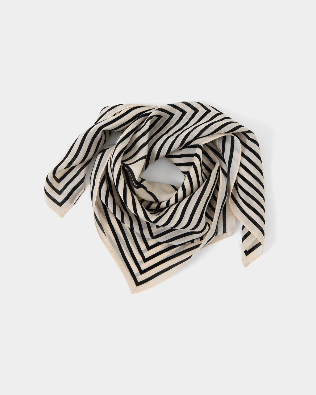 Janessa Silk Scarf in cream — view 3