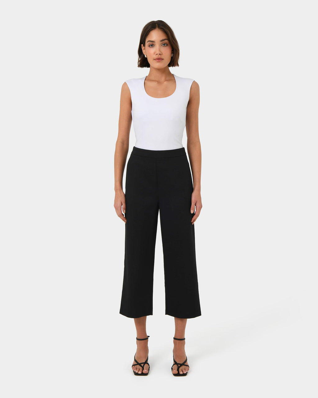 Lexee High-Waist Culotte in black — full-length view
