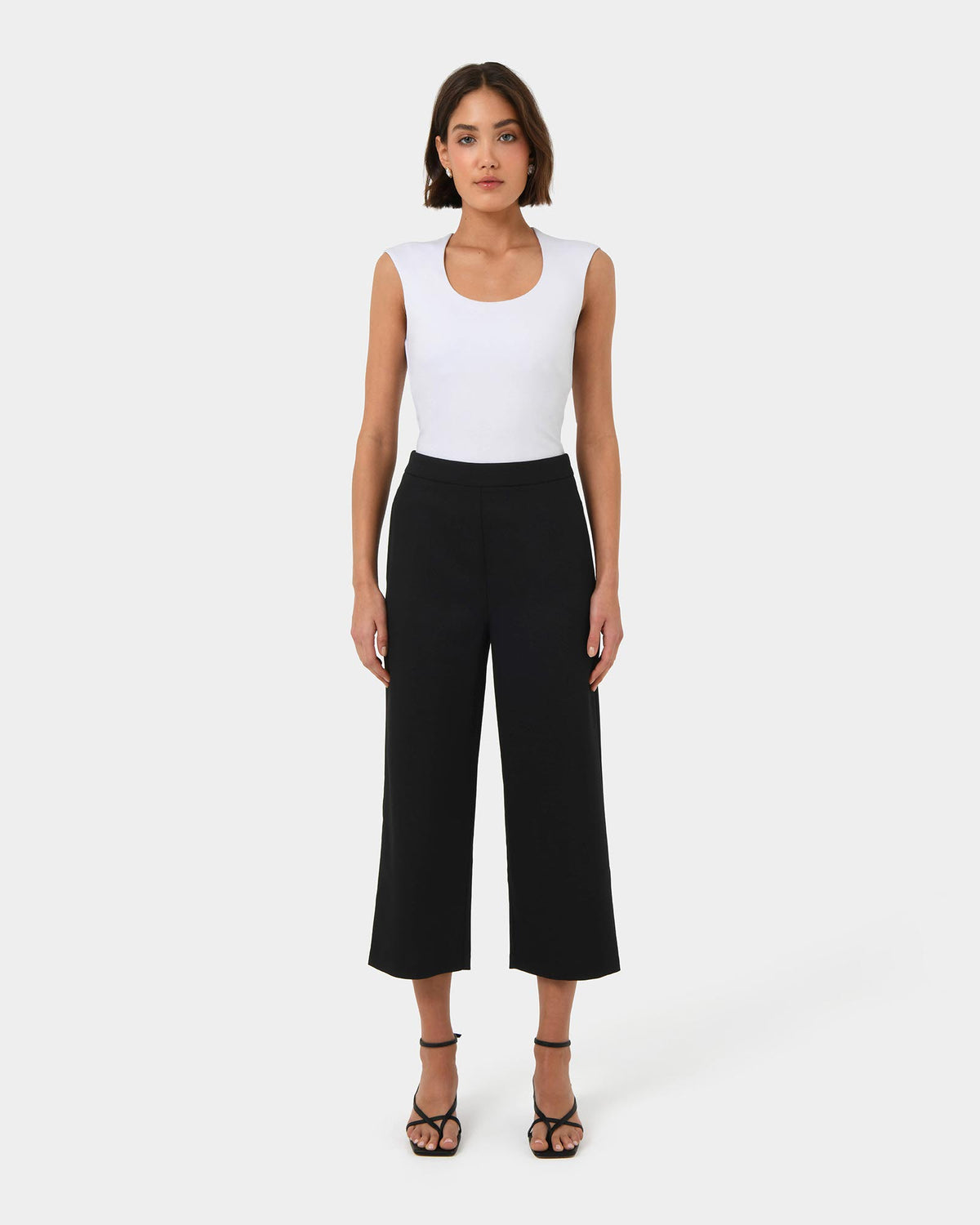 Lexee High-Waist Culotte in black — full-length view